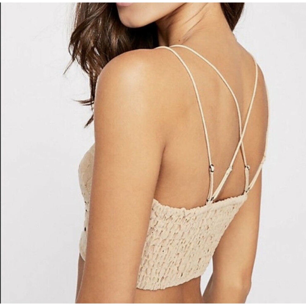 Free People FP One Adella Flocked Velvet Lace Bralette - Picture 3 of 7